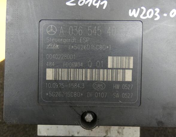 ABS-Steuergerät W203 A0064310312Q01 A0365454032 Mercedes-Benz C-Klasse Coupè (Typ:203) C 220 CDI