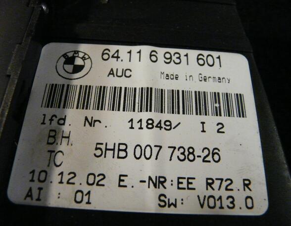 Klimabedienung E46 64.116931601 BMW 3er-Reihe 316ti - 325ti Compact (Typ:E46)