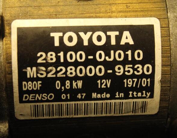 Startmotor TOYOTA Yaris (NCP1, NLP1, SCP1)