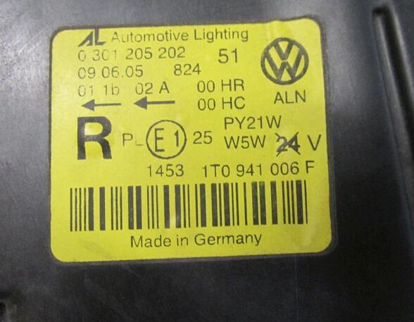 Hauptscheinwerfer rechts bis 11/06   ohne Leuchtmittel VW TOURAN (1T1  1T2) 1.9 TDI 77 KW