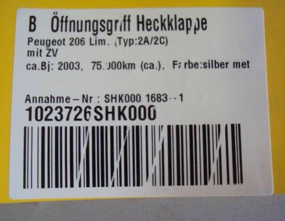 Licence Plate Light PEUGEOT 206 Schrägheck (2A/C)