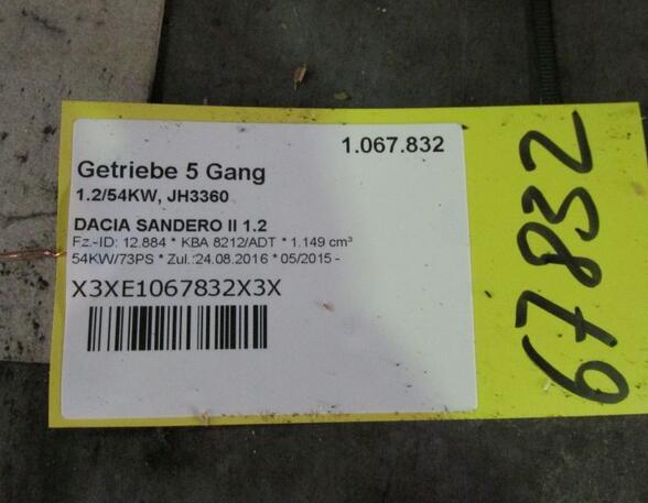 Getriebe 5 Gang 1.2/54KW  JH3360 DACIA SANDERO II 1.2 54 KW