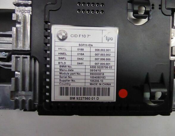 Bordcomputer Display  BMW 5 (F10) 525D 150 KW