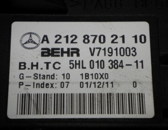 Blower Control Switch MERCEDES-BENZ C-Klasse Coupe (C204), MERCEDES-BENZ C-Klasse T-Model (S204)