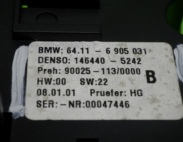 Heating & Ventilation Control Assembly BMW 5er (E39)