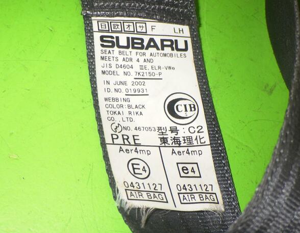 Safety Belts SUBARU Forester (SG)