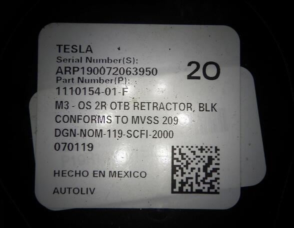 Safety Belts TESLA Model 3 (5YJ3)