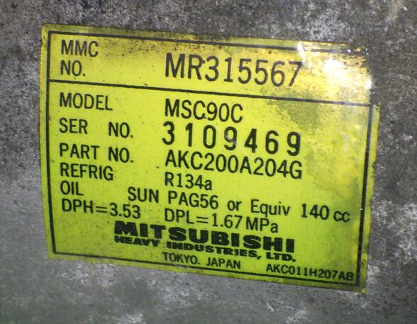 Air Conditioning Compressor MITSUBISHI Galant VIII Kombi (EA)