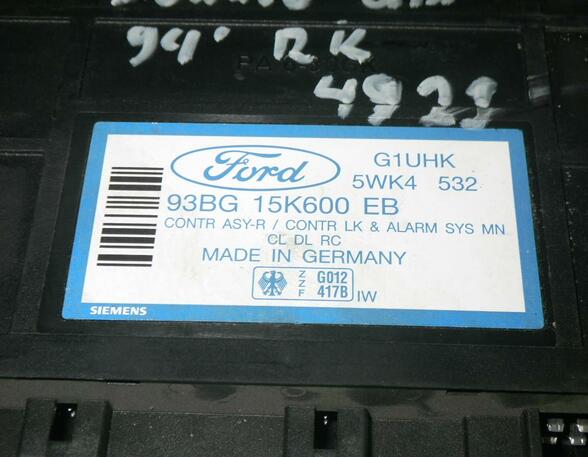 Central Locking System Control FORD Mondeo I Stufenheck (GBP), FORD Mondeo I (GBP)