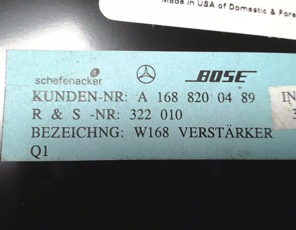 VERSTÄRKER/ ENDSTUFE  (Armaturenbrett / Mittelkonsole) Mercedes-Benz A-Klasse Benzin (168) 1397 ccm 60 KW 2001>2004