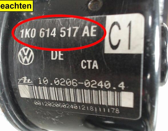 HAUPTBREMSAGGREGAT ABS  (Bremsen vorn) VW Golf Diesel (1K/1KP/5M/1KM) 1896 ccm 77 KW 2004>2008