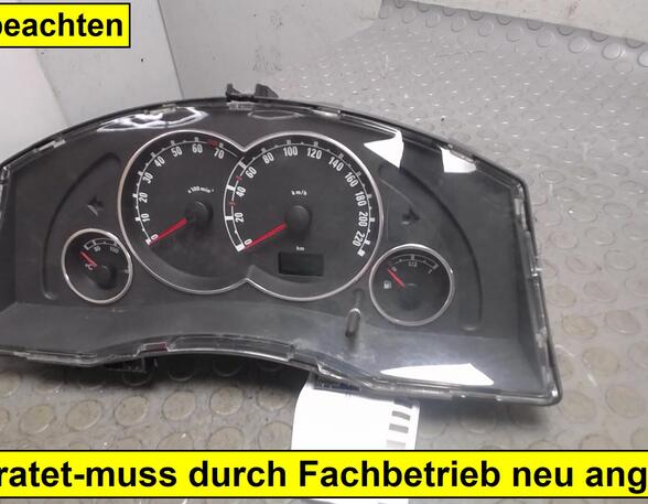 TACHOEINHEIT (ENTHEIRATET) (Armaturenbrett / Mittelkonsole) Opel Meriva Benzin (X01) 1598 ccm 77 KW 2005>2008