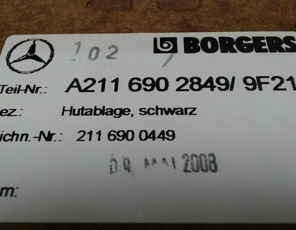 HUTABLAGE  (Innenverkleidungen Heckblech) Mercedes-Benz E-Klasse Diesel (211) 2987 ccm 165 KW 2006>2009