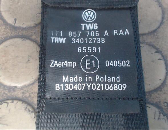Safety Belts VW Touran (1T1, 1T2), VW Touran (1T3)
