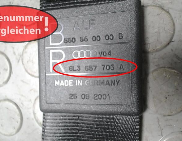 SICHERHEITSGURT VORN RECHTS ( 2/3 TÜRER )  (Sicherheitselektronik) Audi Audi A3 Benzin (8L) 1595 ccm 75 KW 2000>2003