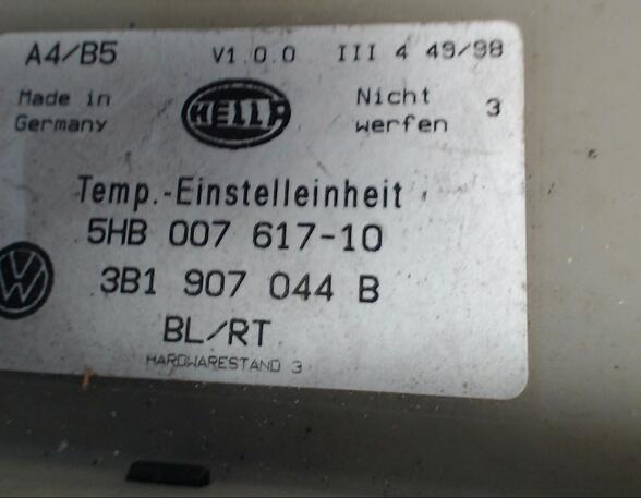 HEIZUNGSBETÄTIGUNG (Armaturenbrett / Mittelkonsole) VW Passat Diesel (3 B) 1896 ccm 81 KW 1997>2000