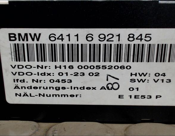 HEIZUNGSBETÄTIGUNG (Armaturenbrett / Mittelkonsole) BMW 3er Benzin (E46) 1796 ccm 85 KW 2001>2003