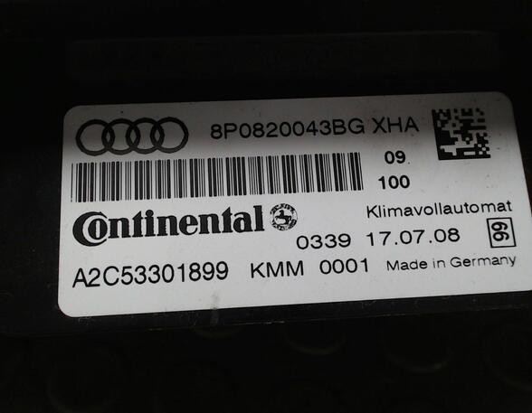 HEIZUNGSBETÄTIGUNG  (Armaturenbrett / Mittelkonsole) Audi Audi A3 Benzin (8P) 1595 ccm 75 KW 2004>2008