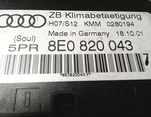 HEIZUNGSBETÄTIGUNG (Armaturenbrett / Mittelkonsole) Audi Audi A4 Benzin (8E/8H/QB6) 1984 ccm 96 KW 2001>2004