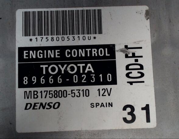 Regeleenheid brandstofinjectie TOYOTA Corolla (NDE12, ZDE12, ZZE12)