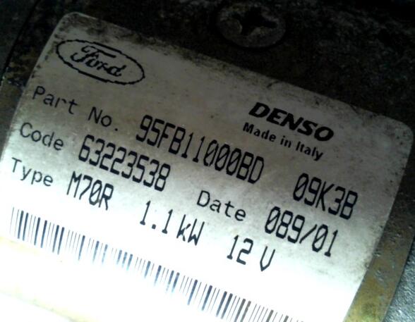 ANLASSER DENSO (Motorelektrik) Ford KA Benzin (RBT) 1299 ccm 44 KW 2000>2008
