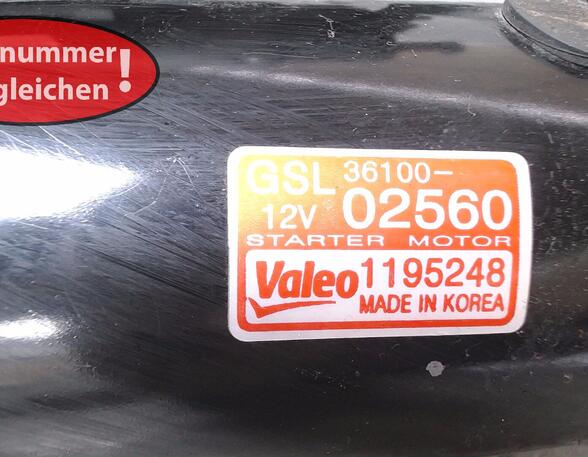 ANLASSER ( VALEO )  (Motorelektrik) Kia Picanto Benzin (BA) 1086 ccm 48 KW 2009>2011