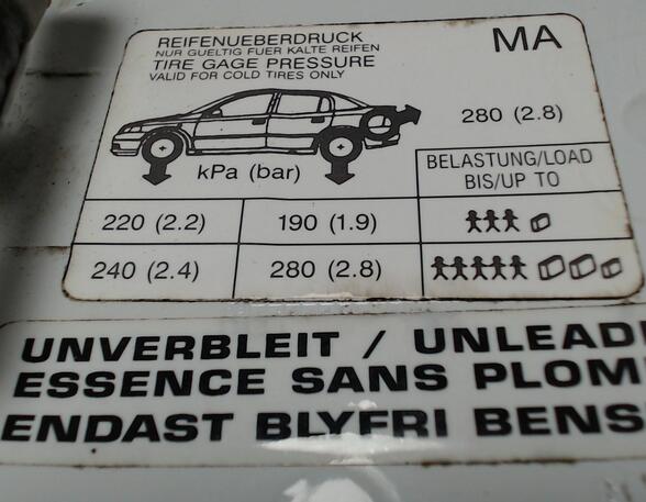 TANKKLAPPE / TANKDECKEL (Seitenteil/Seitenwand) Opel Astra Benzin (G) 1598 ccm 74 KW 1998>2002