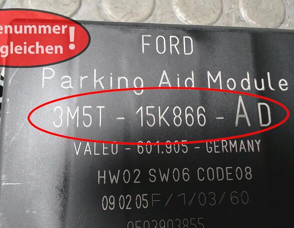 PDC STEUERGERÄT/ PARKING AID MODULE  (Stossstange hinten) Ford Focus Benzin (DA3/DB3) 1596 ccm 85 KW 2005