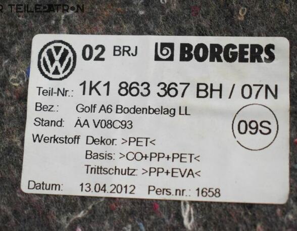Vloerbedekking VW Golf V (1K1), VW Golf VI (5K1)