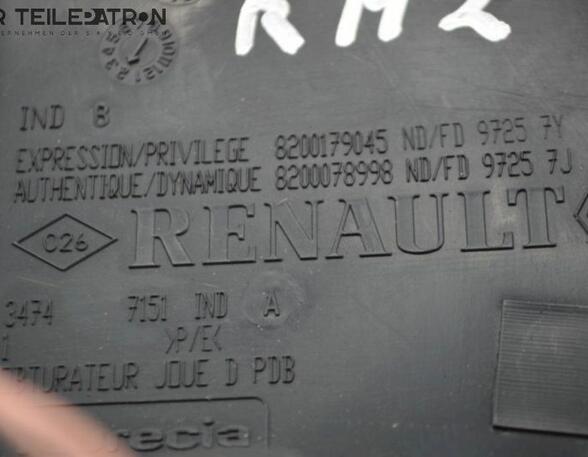 Verkleidung Armaturenbrett rechts  RENAULT MEGANE II  1.6 16V 82 KW