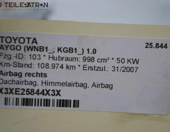 Airbag rechts Dachairbag  Airbag TOYOTA AYGO (WNB1_  KGB1_) 1.0 50 KW