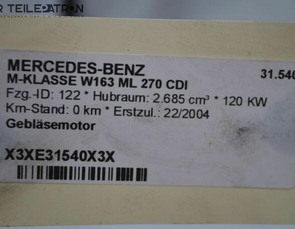 Deksel Zekeringkast MERCEDES-BENZ M-Klasse (W163)