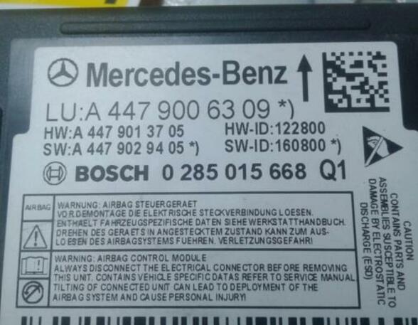 P16479343 Steuergerät Airbag MERCEDES-BENZ V-Klasse (W447) 4479006309