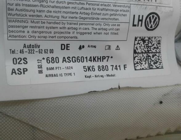 P10997162 Airbag Dach links VW Golf VI (5K) 5K0880741F