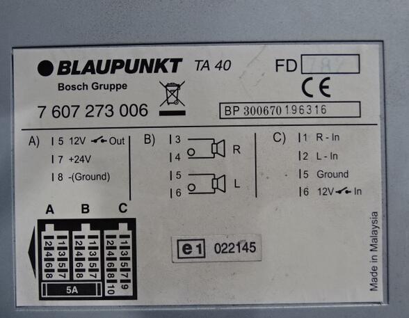 Audio Amplifier for Iveco Stralis Blaupunkt 7607273006