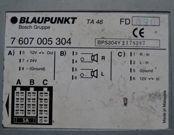 Audio Amplifier for MAN TGA Blaupunkt 7607005304