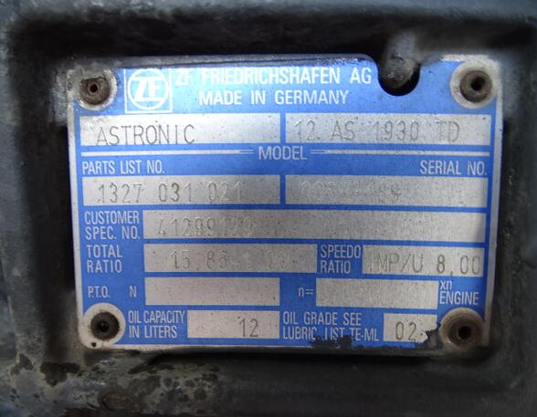 Automatic Transmission DAF 65 CF ZF12AS1930TD AS Tronic 41299129 Automatik 12AS1930 TD