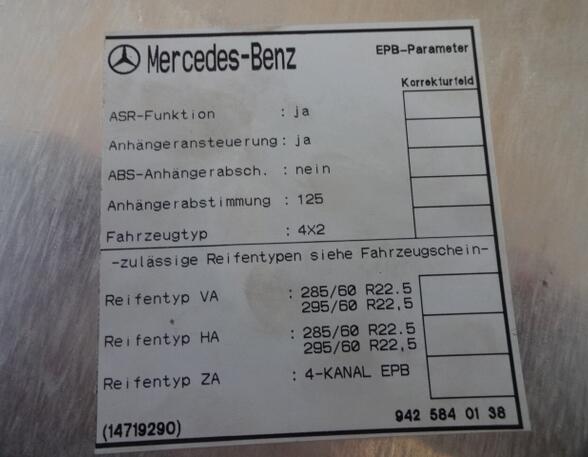 Regeleenheid Mercedes-Benz AXOR 2 WABCO EPB Steuerung Wabco 4461300040 Mercedes 9425840138