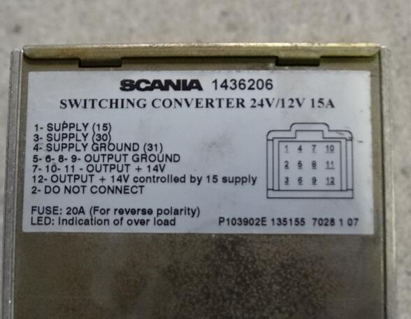 Regeleenheid voor Scania 4 - series Wandler Scania 1436206 Converter 24V/12V 15A