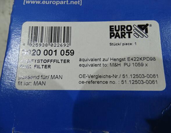 Kraftstofffilter MAN TGA Europart 9020001059 MAN 51125030061
