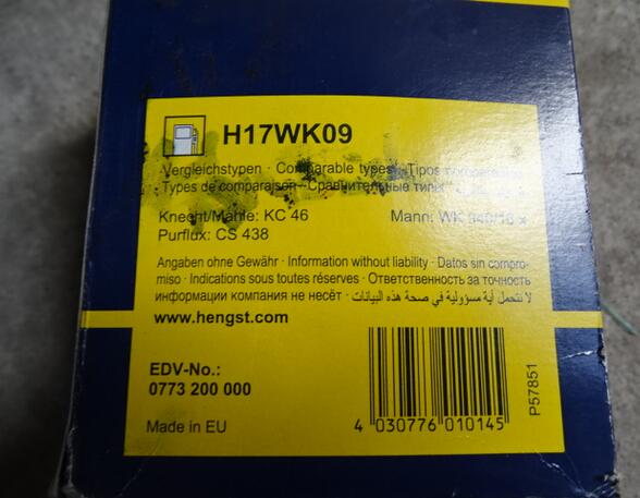 Fuel Filter Mitsubishi Canter Hengst H17WK09 MB129675 MB220900 Filter