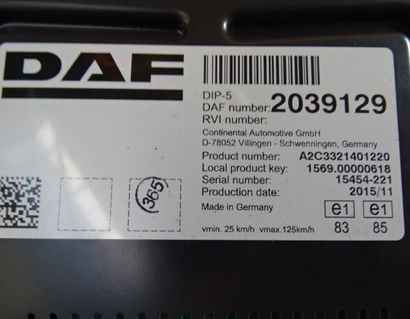 Aanwijsinstrument DAF XF 106 Euro 6 DAF 2039129 Tacho