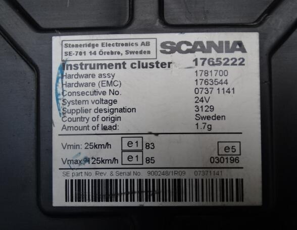 Kombi Instrument (Instrumentenkombination, Schalttafeleinsatz) Scania R - series Scania 1765222 Kombiinstrument Tacho 1728037