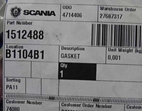 Pakking oliefilteromkasting voor Scania 4 - series 1512488 Scania DC16 original Scania Dichtung