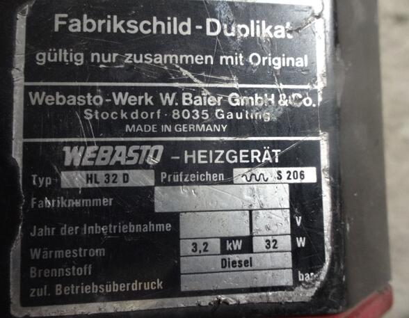 Parking Heater MAN F 2000 Webasto HL32D Teile