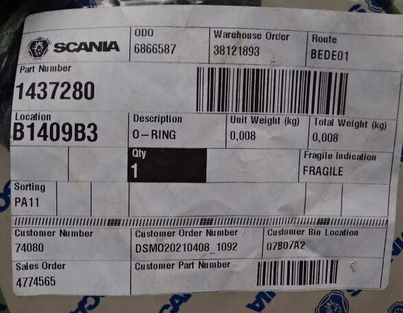 Zuiger voor Scania R - series 1437280 O-Ring Zylinderlaufbuchse