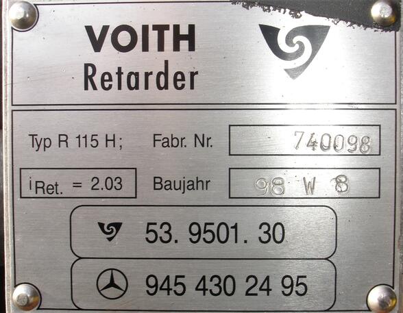 Retarder Mercedes-Benz Actros 9454302495 Voith R 115H Retarder 53950130