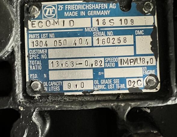 Manual Transmission MAN F 2000 ZF 16 S 109